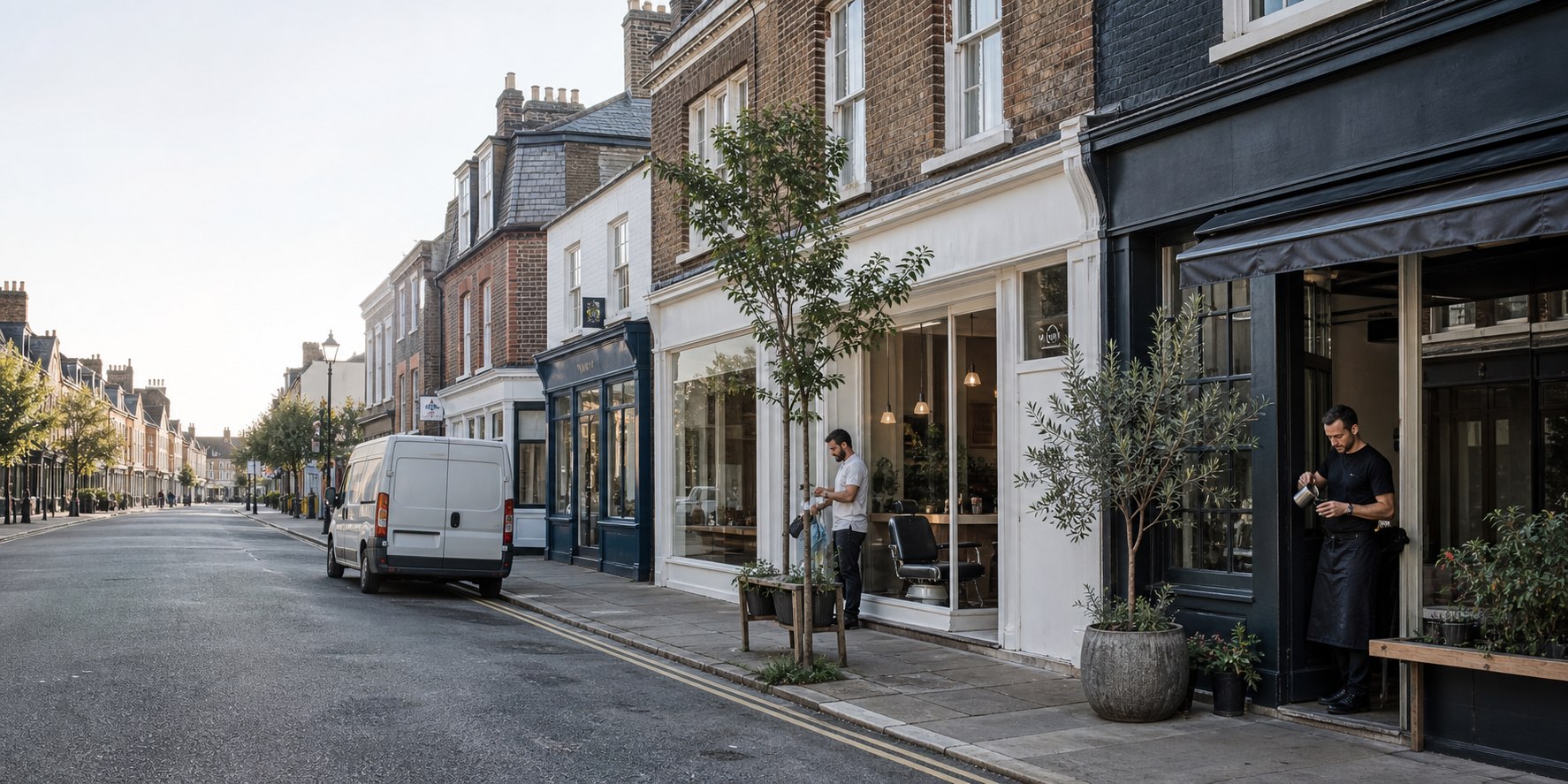Independent businesses along a British high street
